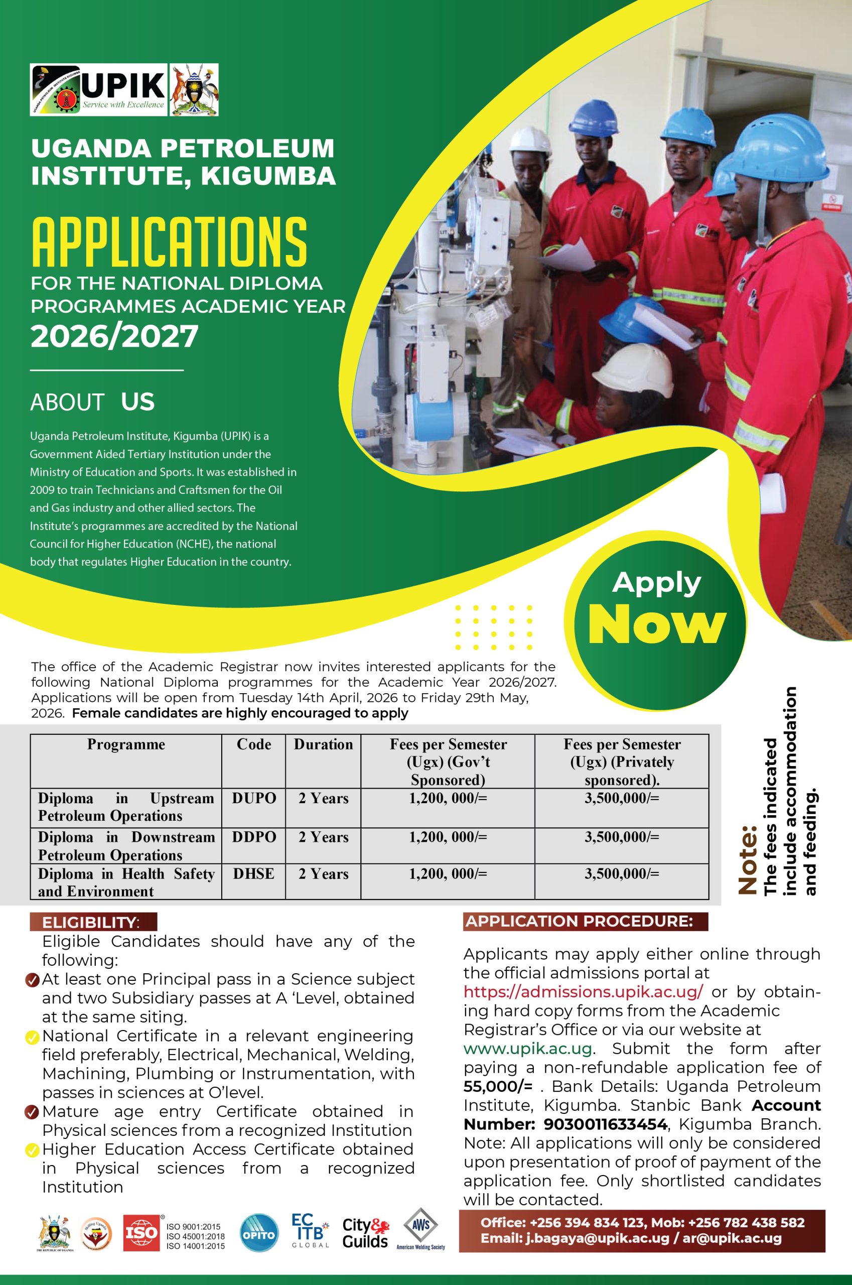 Admission Announcement UPIK 2026